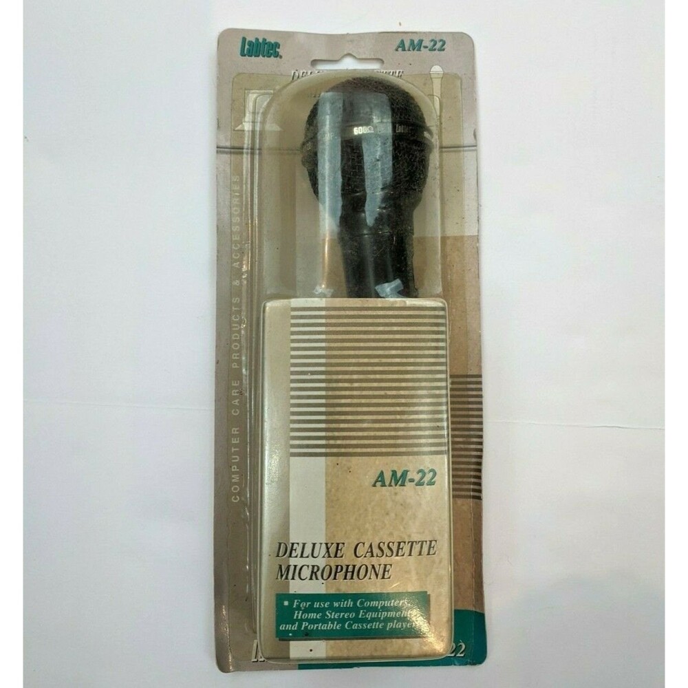 VTG Labtec AM-22 Handheld Microphone 3.5mm Jack 6.3mm Adapter NEW OLD STOCK DS